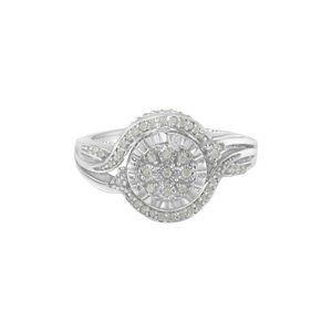 925 SS 1/4ct Genuine Diamond Ring Size-5.5, 6, 9